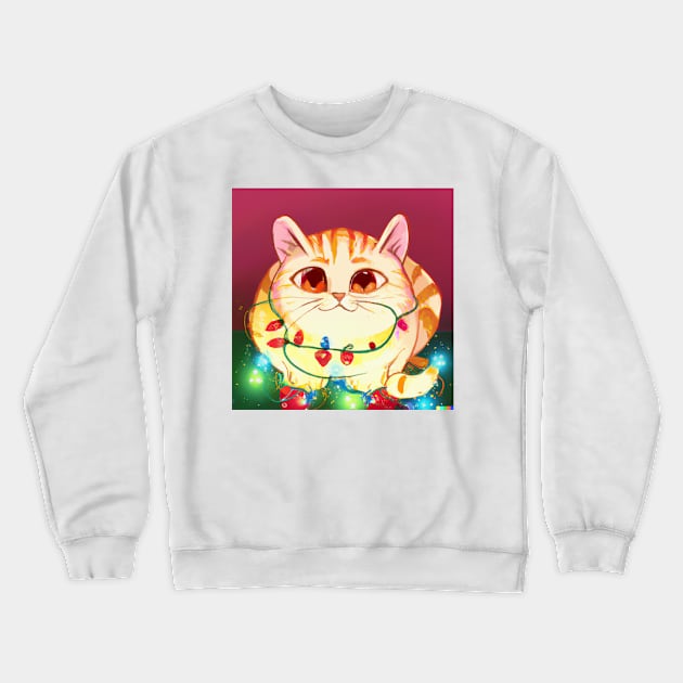 Christmas Cat Crewneck Sweatshirt by GenerativeCreations